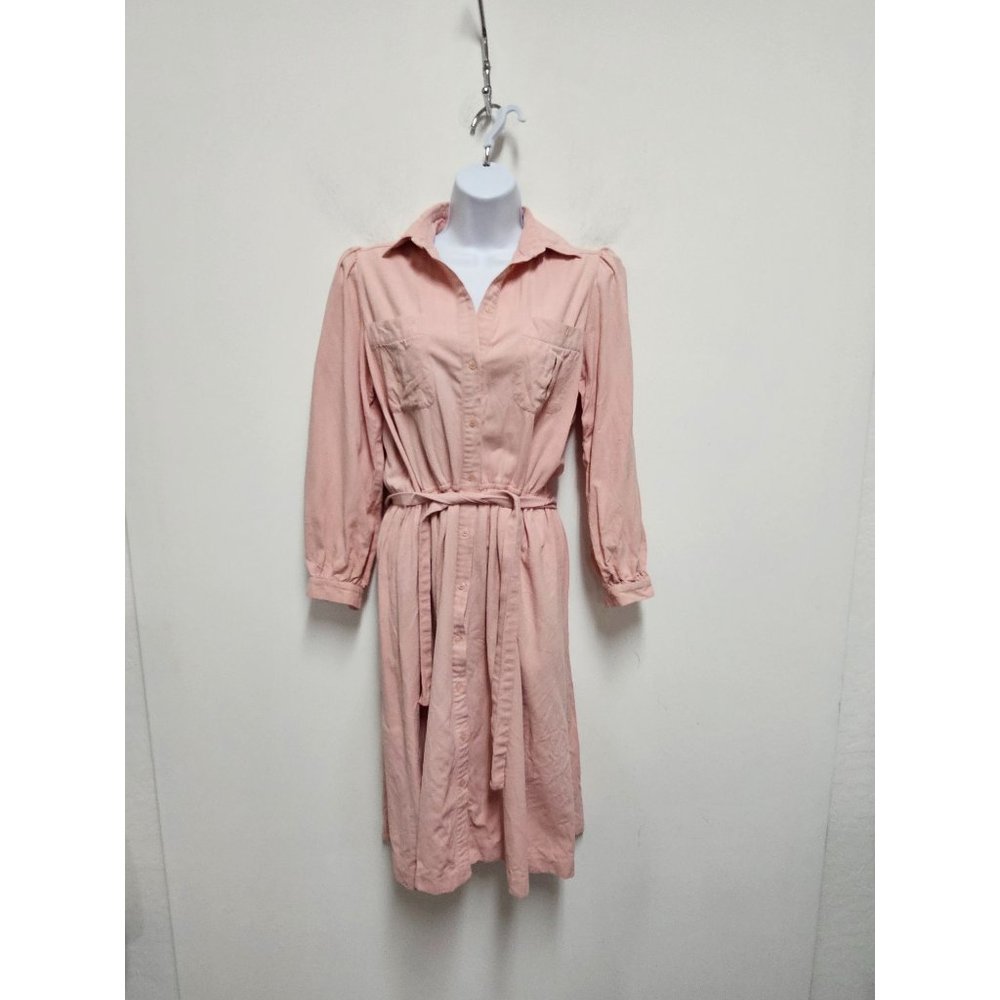 ShILLA SILK Pink Button-Accent Wrap Dress Women Size 8